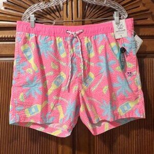 Party Pants Men's Miami Beers Shorts Pink Swim Party Shorts Size XL NWT